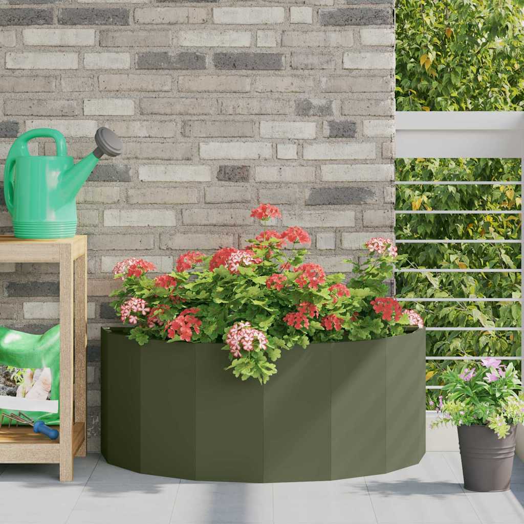 Vidaxx macetero verde oliva 90 x 45 x 35 cm acero