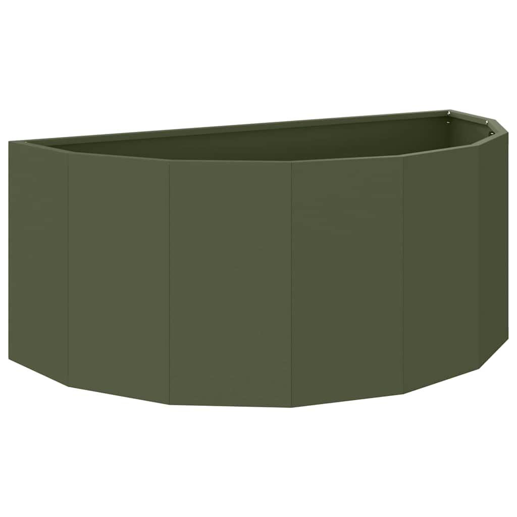 Vidaxx macetero verde oliva 90 x 45 x 35 cm acero
