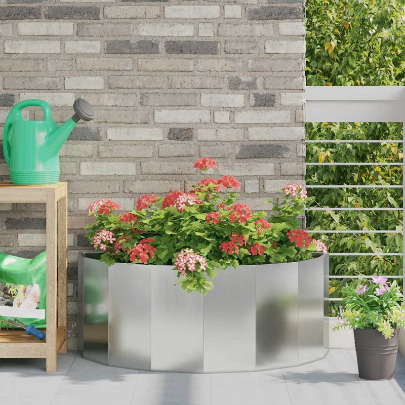 Jardinera vidaxx plateada 90 x 45 x 35 cm acero galvanizado