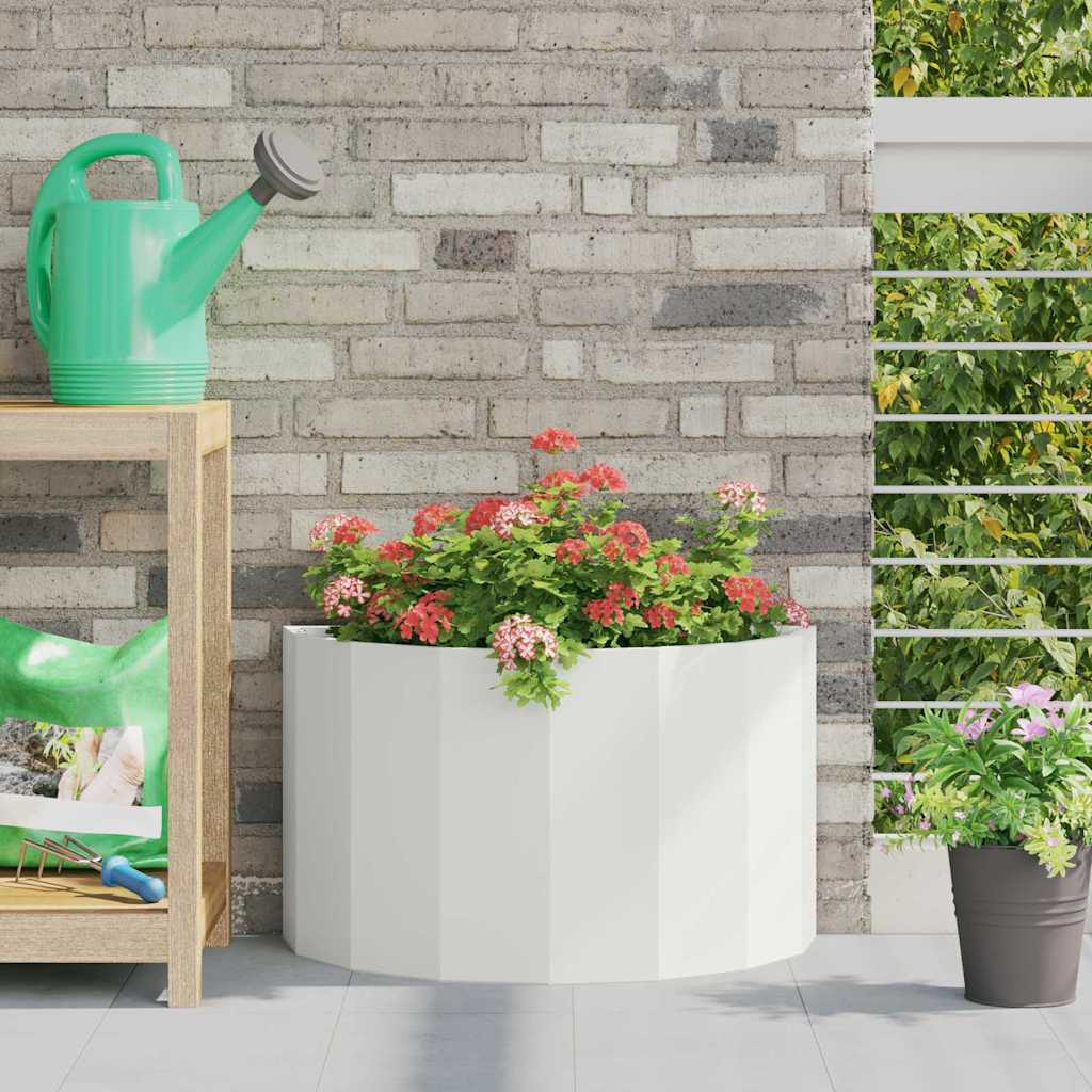 Fioriera Vidaxx bianca 60 x 30 x 35 cm in acciaio