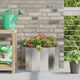 Jardinera vidaxx plateada 60 x 30 x 35 cm acero inoxidable