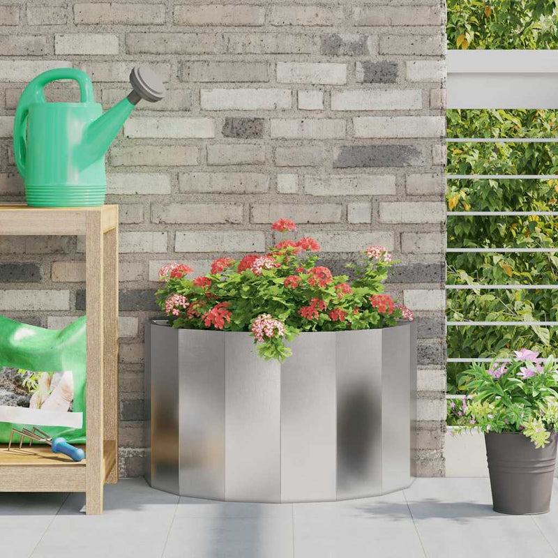 Jardinera vidaxx plateada 60 x 30 x 35 cm acero inoxidable