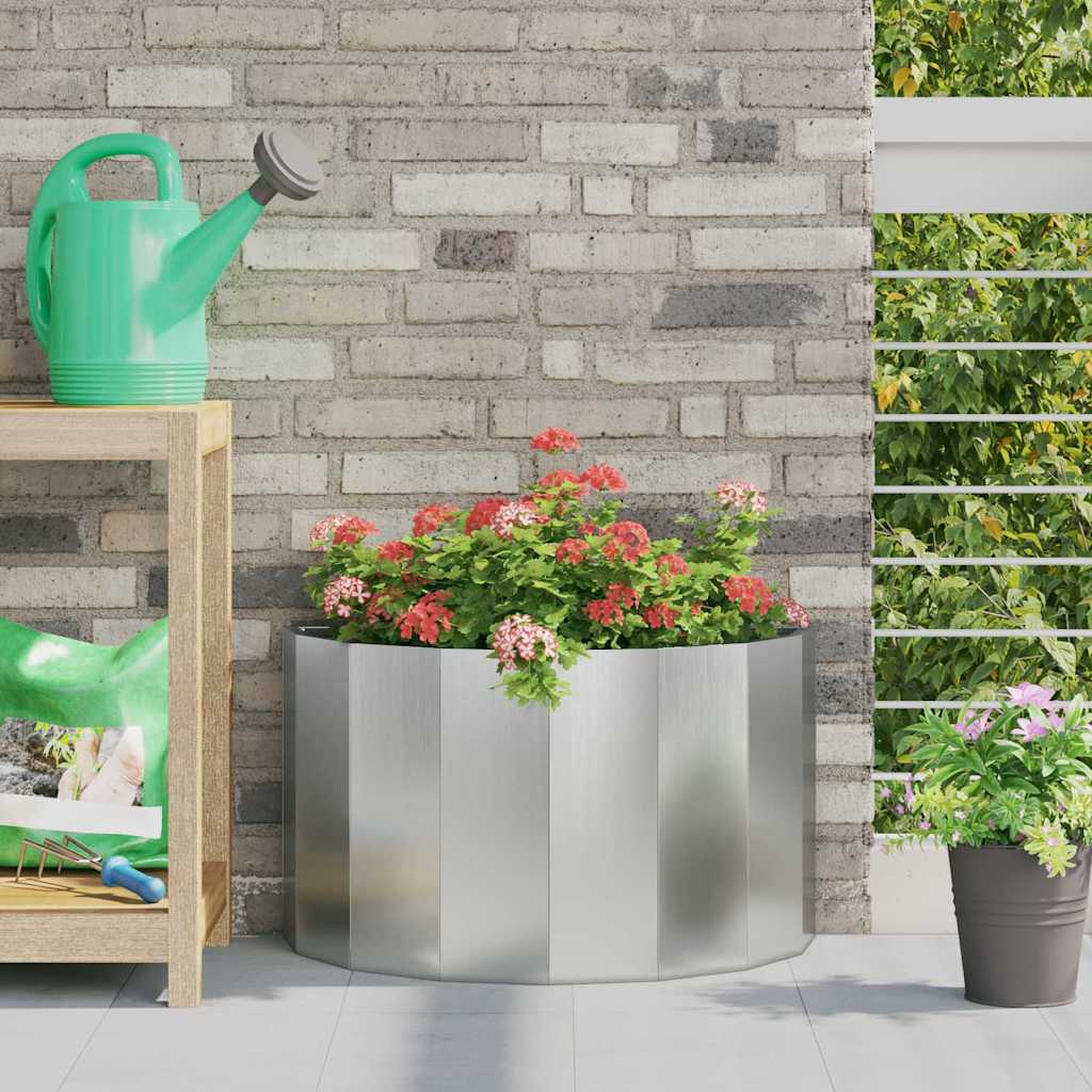 Jardinera vidaxx plateada 60 x 30 x 35 cm acero galvanizado
