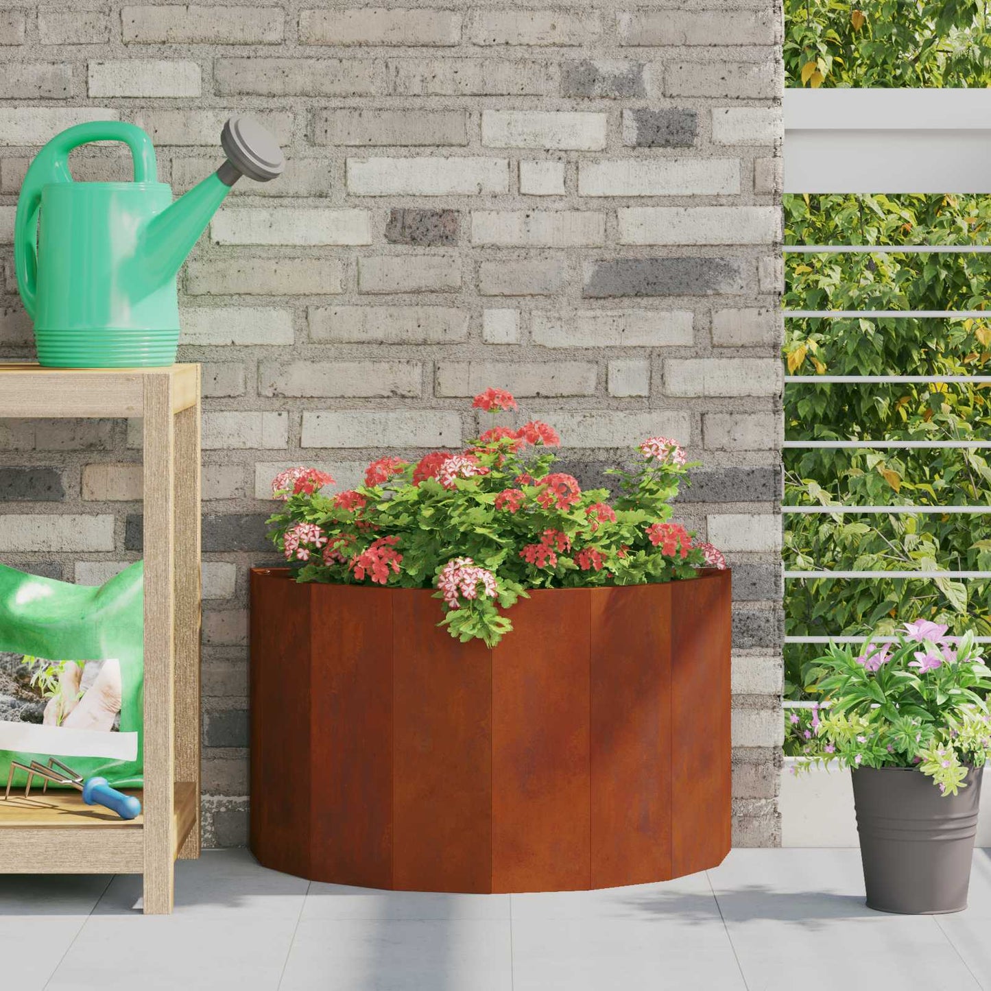 Fioriera Vidaxl arrugginito 60 x 30 x 35 cm in acciaio corten