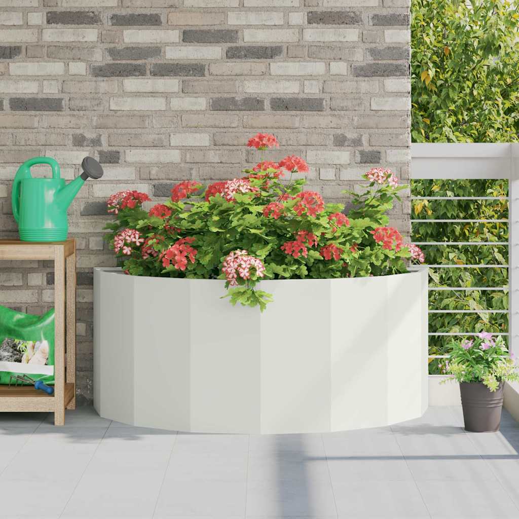 Jardinera vidaxx blanca 120 x 60 x 50 cm acero