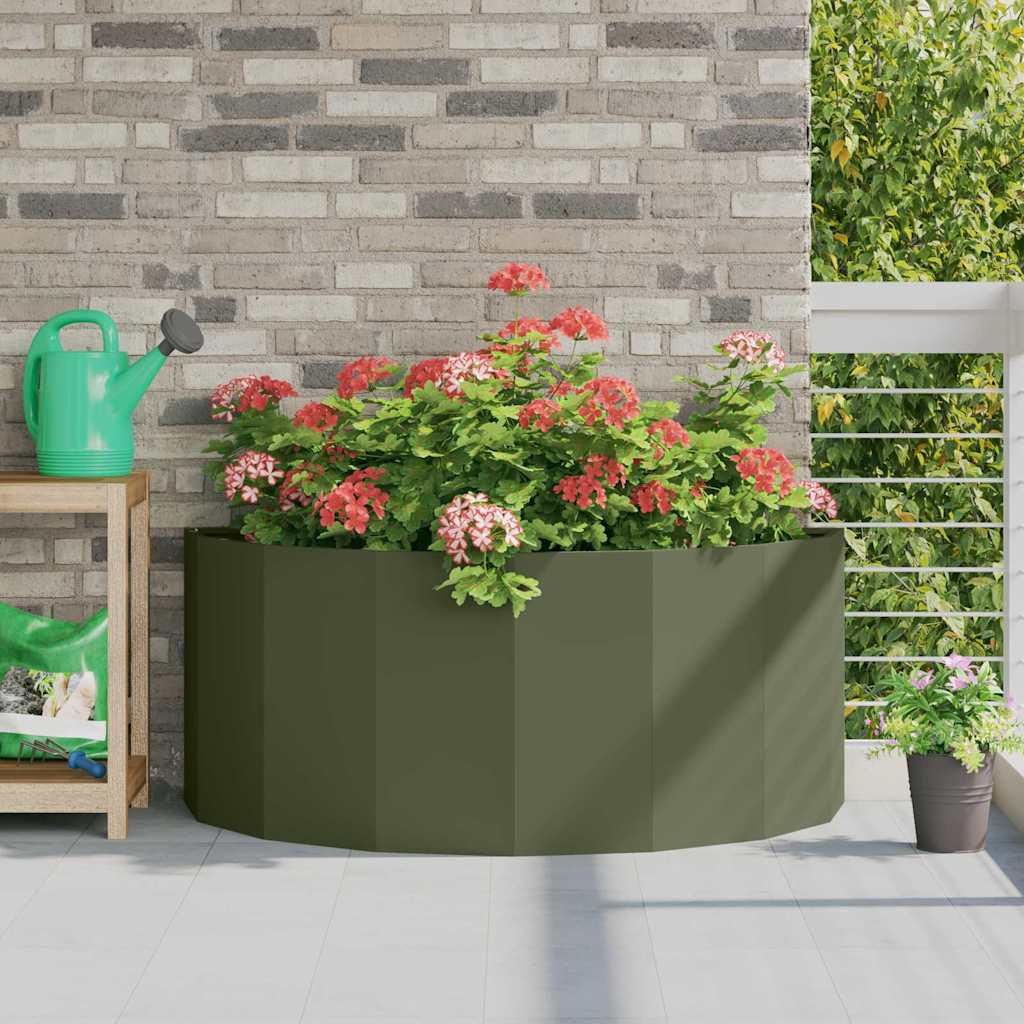 Jardinera vidaxx verde oliva 120 x 60 x 50 cm acero