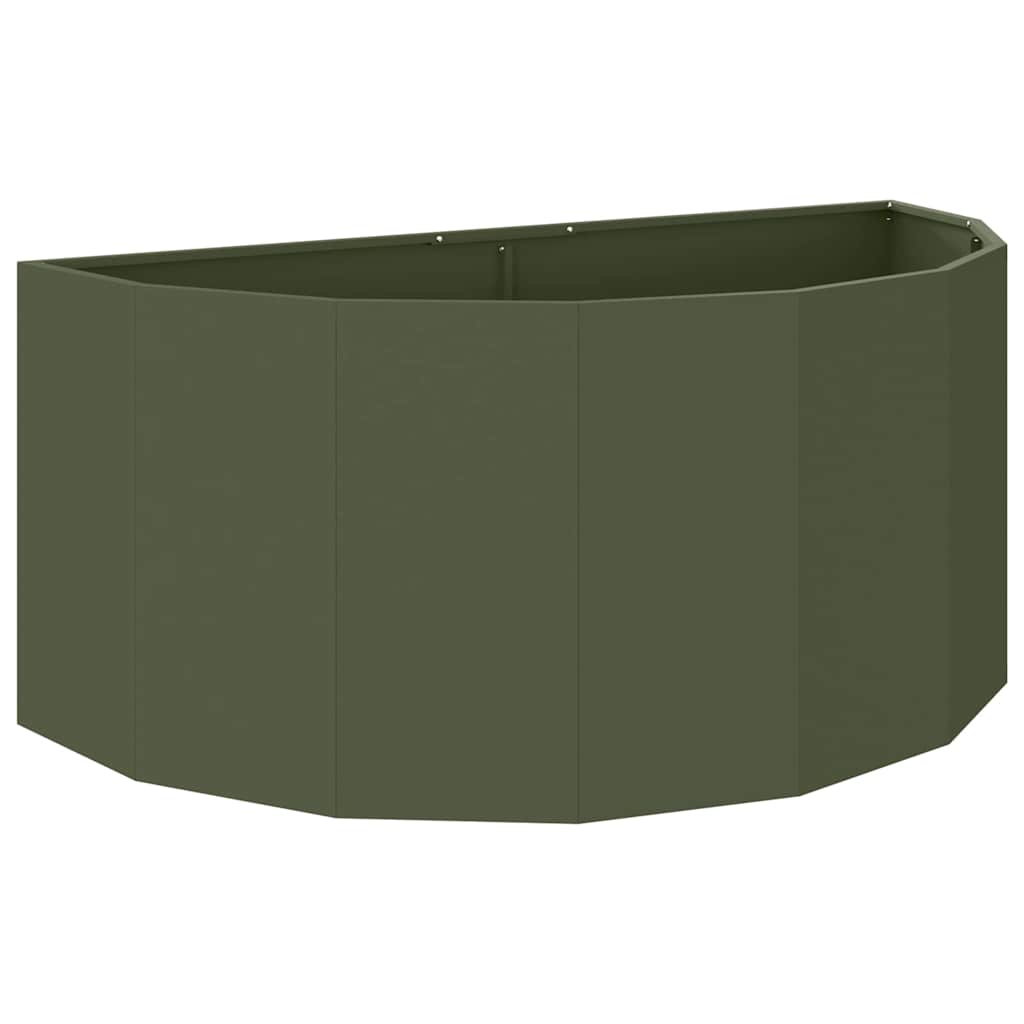 Jardinera vidaxx verde oliva 120 x 60 x 50 cm acero