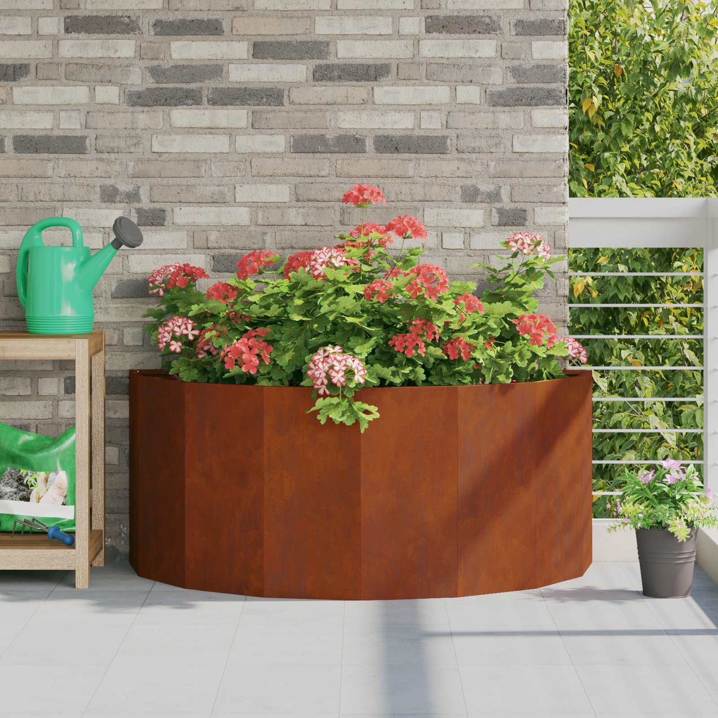 Fioriera Vidaxl arrugginito 120 x 60 x 50 cm in acciaio corten