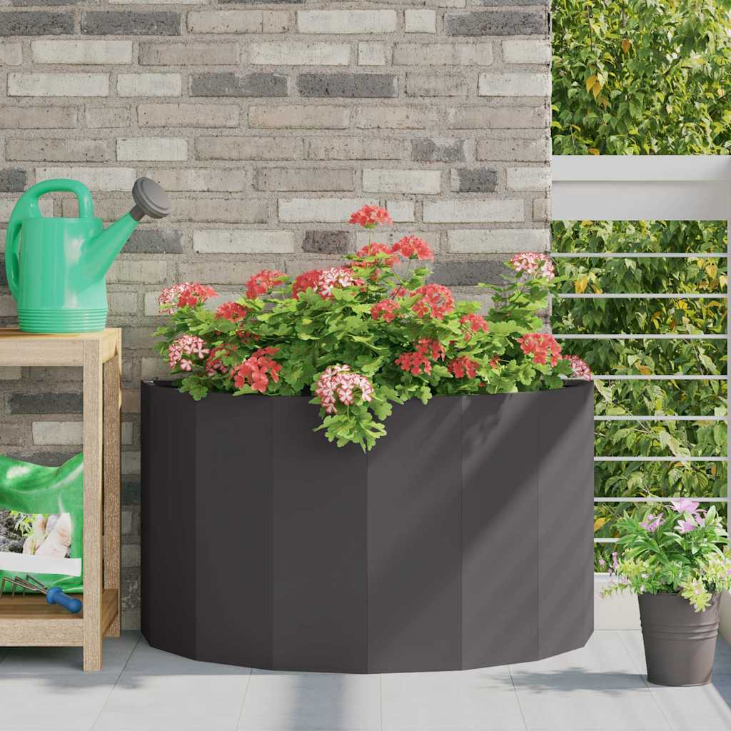 Fioriera Vidaxx nera 90 x 45 x 50 cm in acciaio