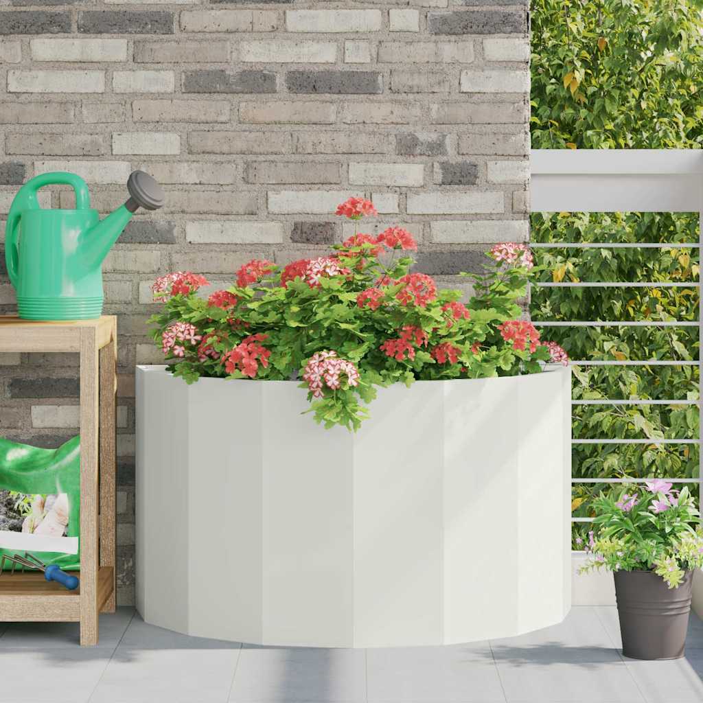 Fioriera Vidaxx bianca 90 x 45 x 50 cm in acciaio