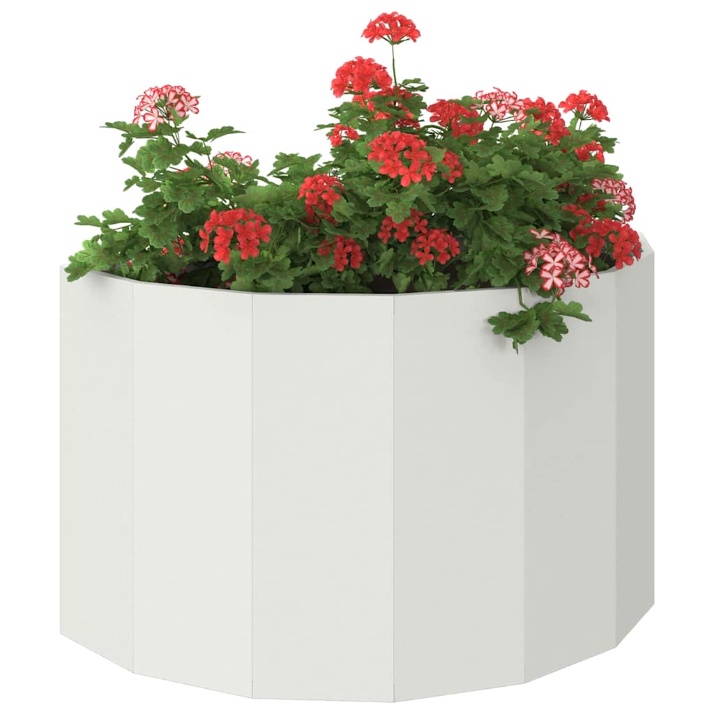 Fioriera Vidaxx bianca 90 x 45 x 50 cm in acciaio