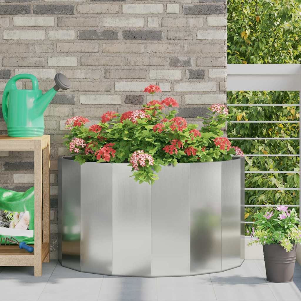 Jardinera vidaxx plateada 90 x 45 x 50 cm acero galvanizado