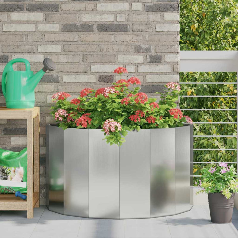 Jardinera vidaxx plateada 90 x 45 x 50 cm acero galvanizado