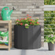 Fioriera Vidaxx nera 60 x 30 x 50 cm in acciaio