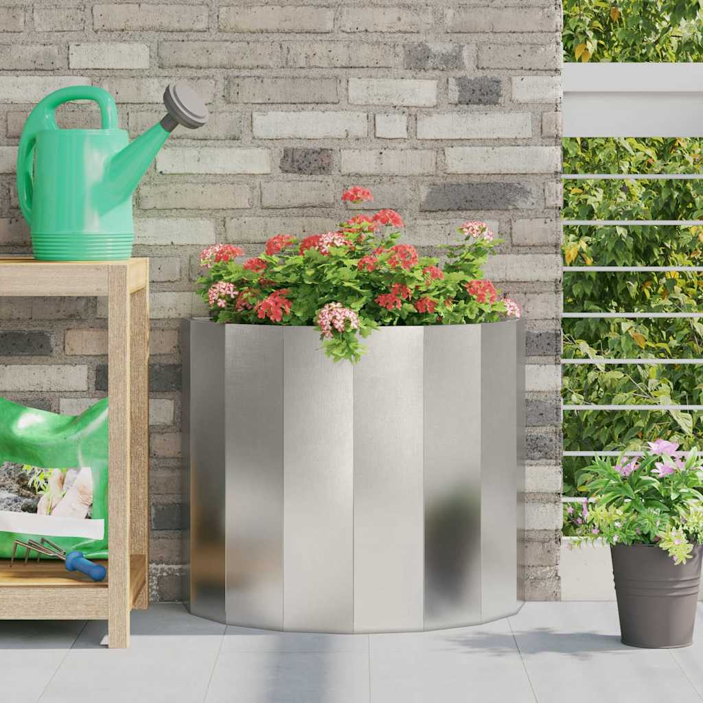 Jardinera vidaxx plateada 60 x 30 x 50 cm acero inoxidable