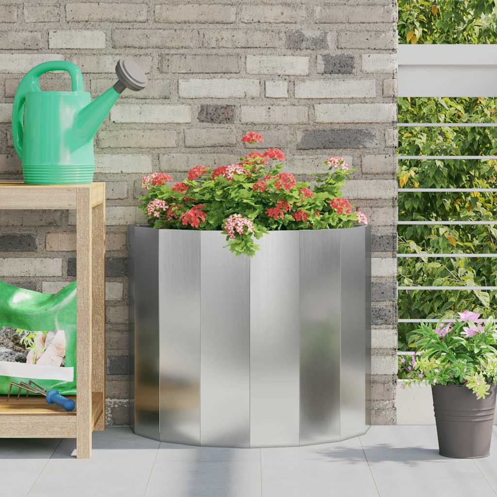 Jardinera vidaxx plateada 60 x 30 x 50 cm acero galvanizado