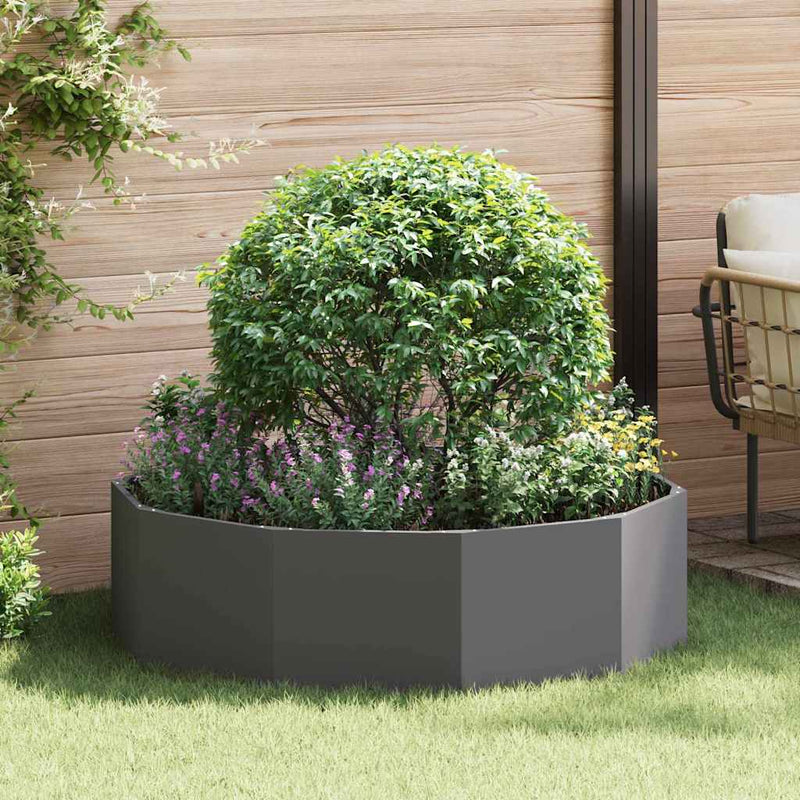 Fioriera Vidaxx nera 120 x 120 x 35 cm in acciaio