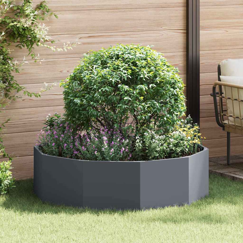 Vidaxl plantenbak antraciet 120 x 120 x 35 cm staal