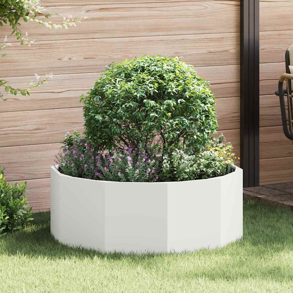 Fioriera Vidaxx bianca 90 x 90 x 35 cm in acciaio
