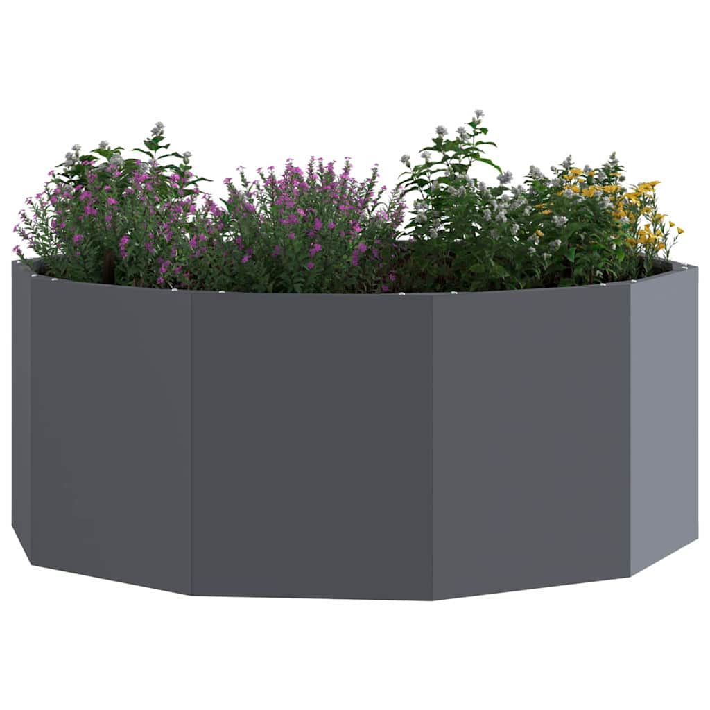 Vidaxl plantenbak antraciet 90 x 90 x 35 cm staal