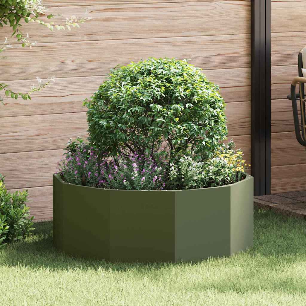 Vidaxx macetero verde oliva 90 x 90 x 35 cm acero