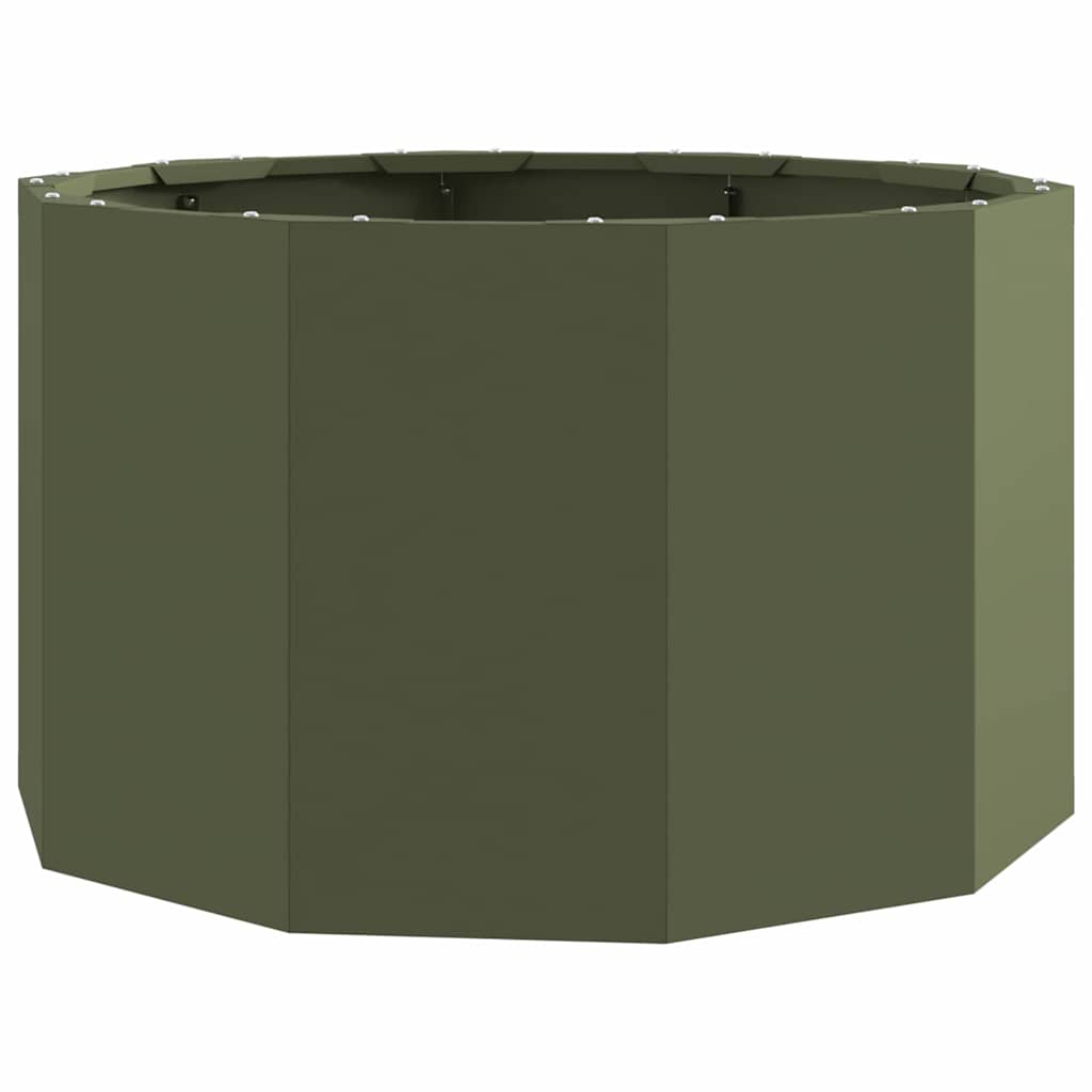 Vidaxx macetero verde oliva 60 x 60 x 35 cm acero