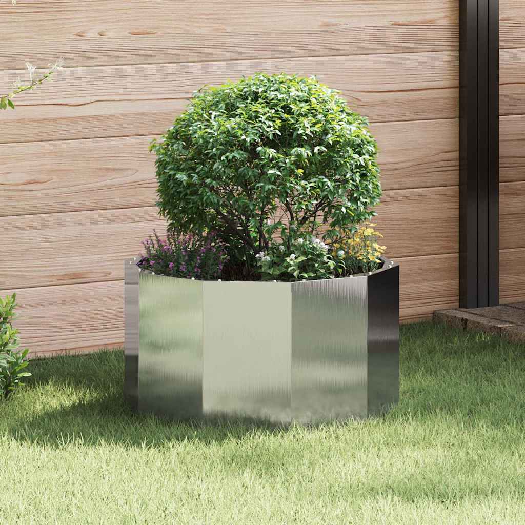 Fioriera Vidaxx argento 60 x 60 x 35 cm in acciaio inossidabile