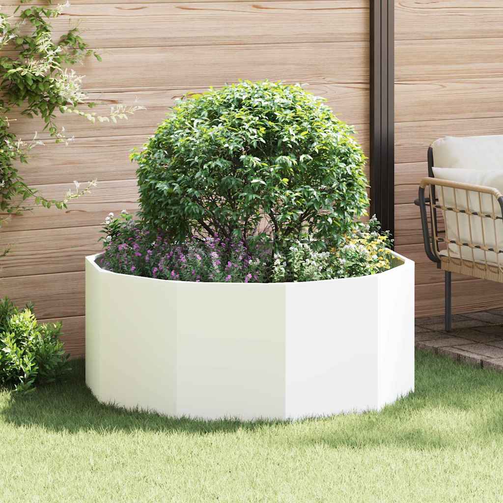 Jardinera vidaxx blanca 120 x 120 x 50 cm acero