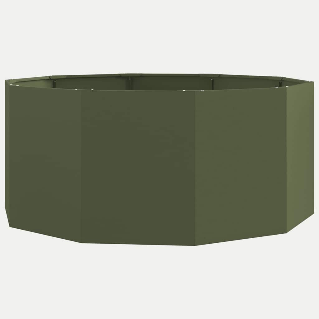 Fioriera Vidaxx verde oliva 120 x 120 x 50 cm in acciaio