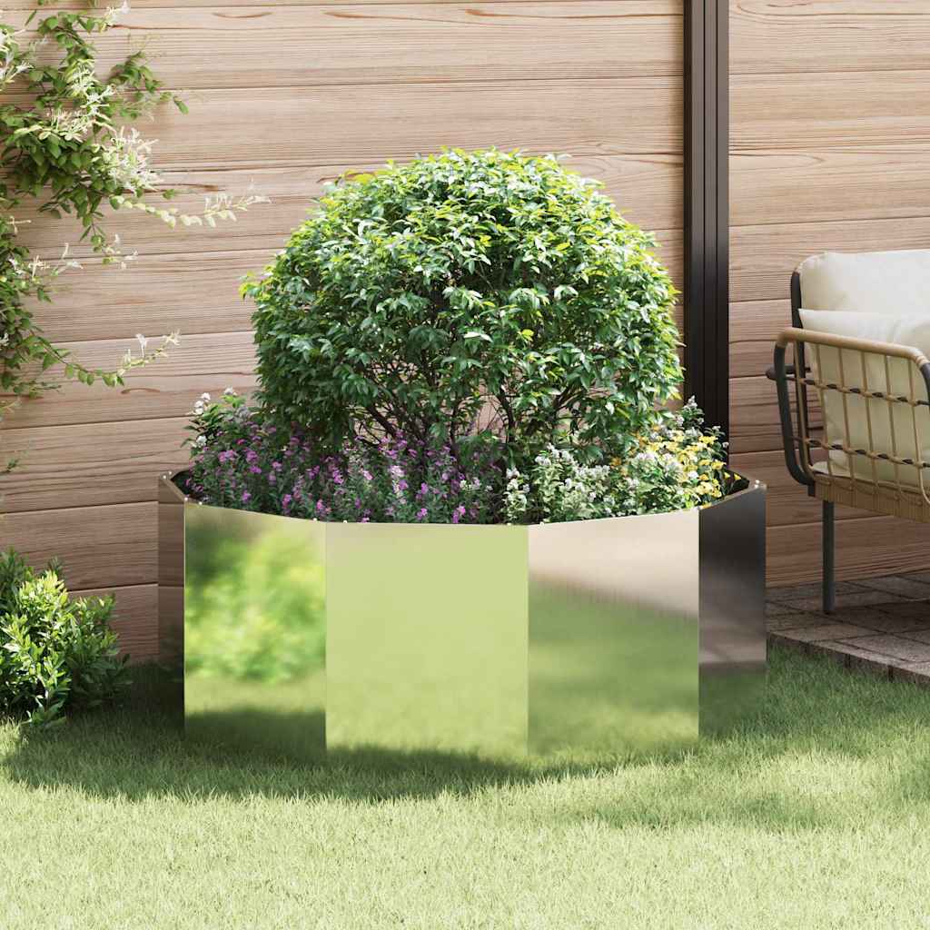 Jardinera vidaxx plateada 120 x 120 x 50 cm acero galvanizado
