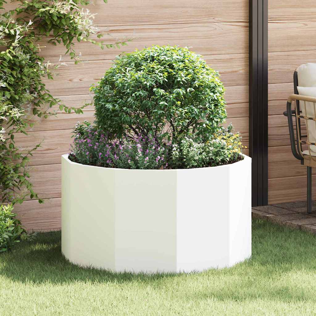 Jardinera vidaxx blanco 90 x 90 x 50 cm acero