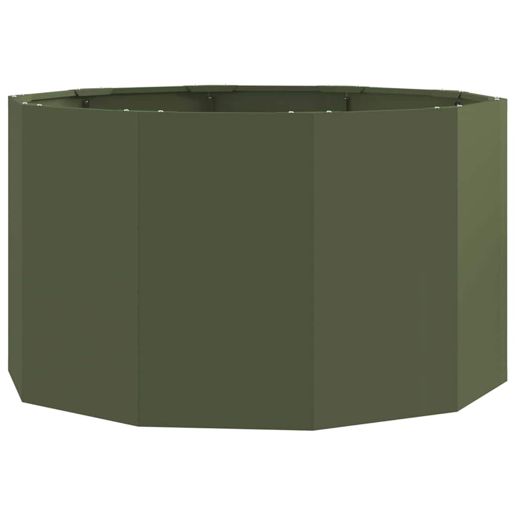 Vidaxx macetero verde oliva 90 x 90 x 50 cm acero