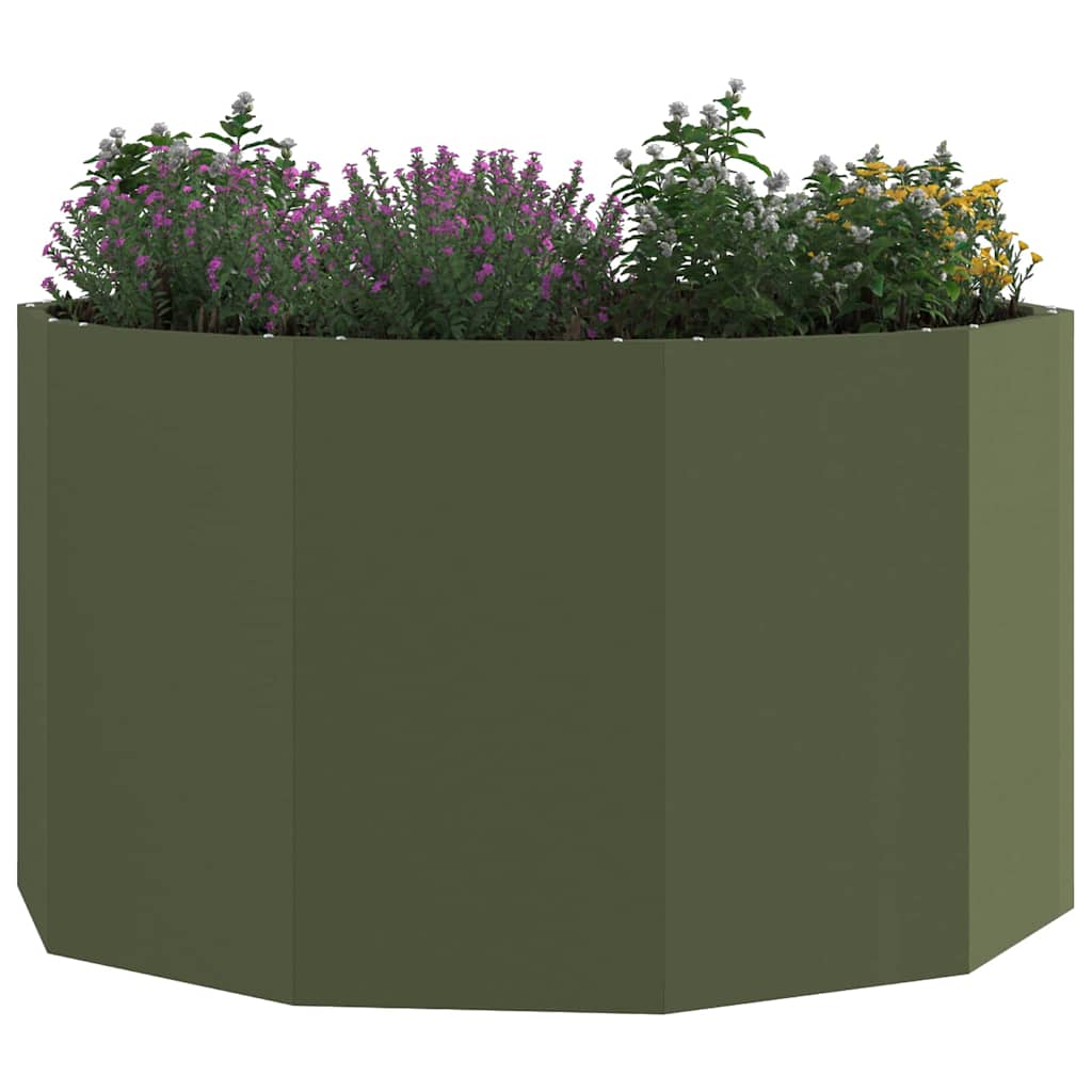 Vidaxx macetero verde oliva 90 x 90 x 50 cm acero