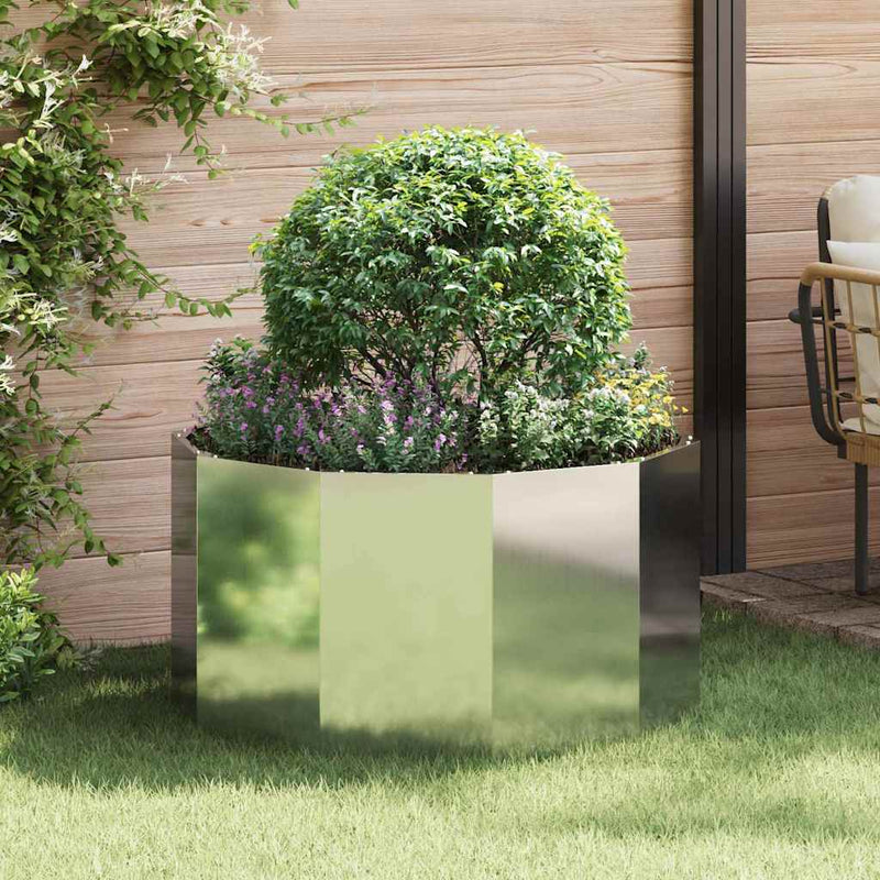 Jardinera vidaxx plateada 90 x 90 x 50 cm acero galvanizado