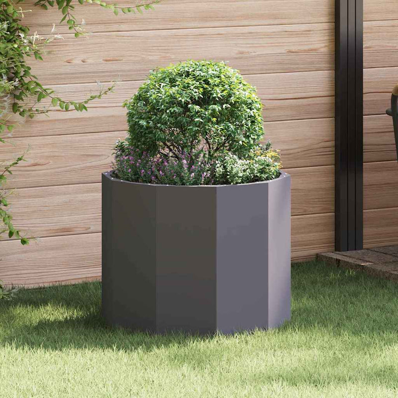 Fioriera Vidaxx nera 60 x 60 x 50 cm in acciaio