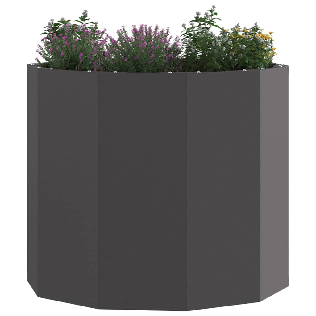 Fioriera Vidaxx nera 60 x 60 x 50 cm in acciaio