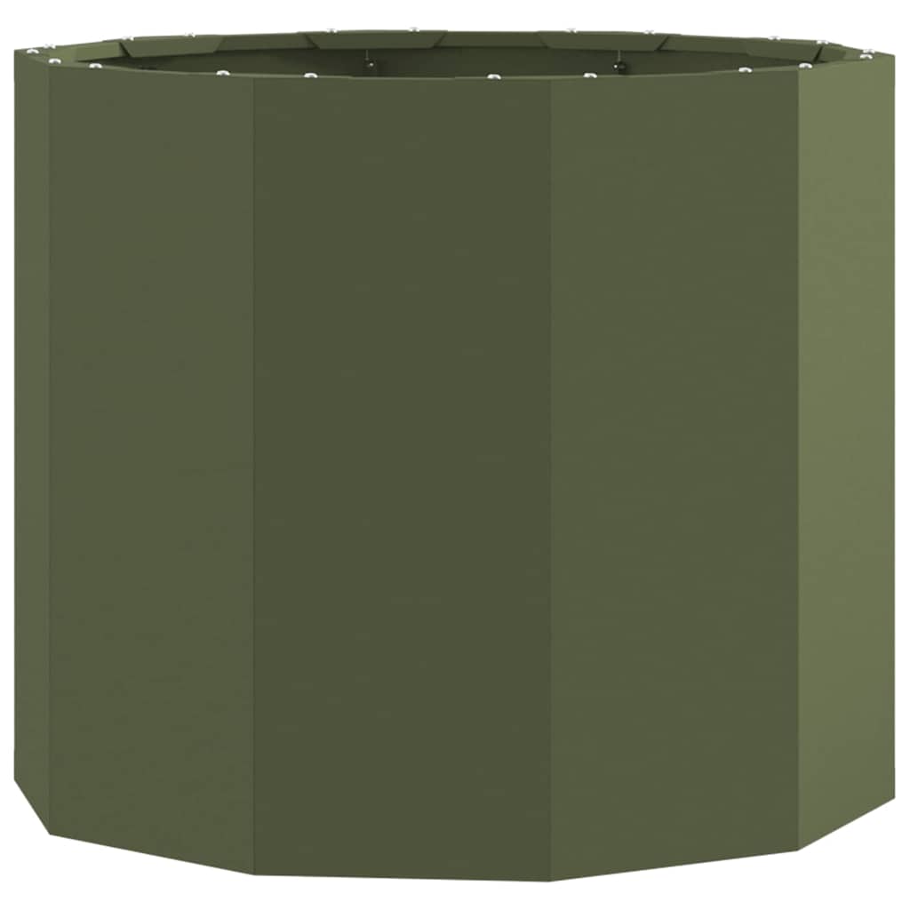 Jardinera vidaxx verde oliva 60 x 60 x 50 cm acero