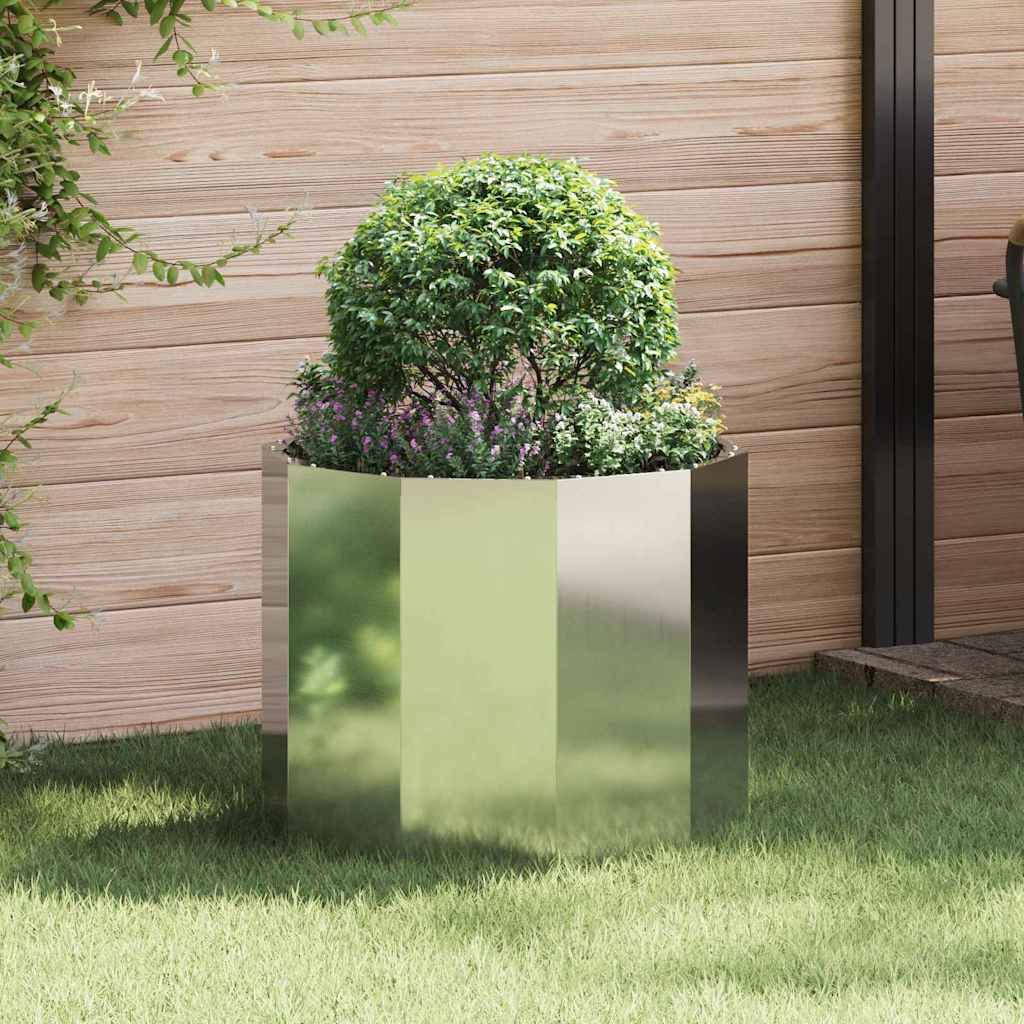 Jardinera vidaxx plateada 60 x 60 x 50 cm acero galvanizado