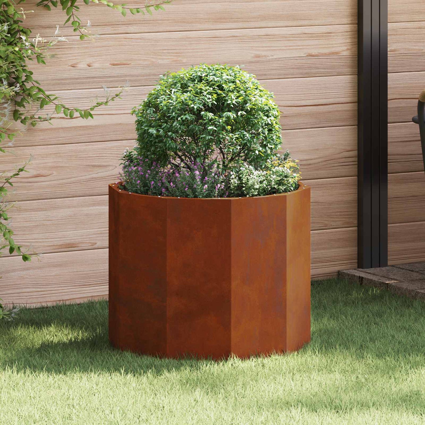 Jardinera vidaxl oxidada 60 x 60 x 50 cm acero corten