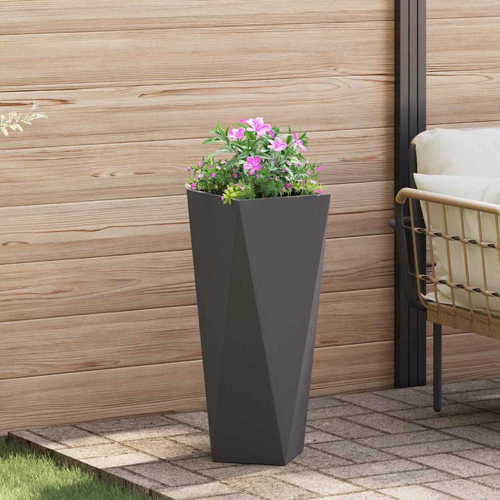 Jardinera vidaxx negro 30 x 30 x 75 cm acero