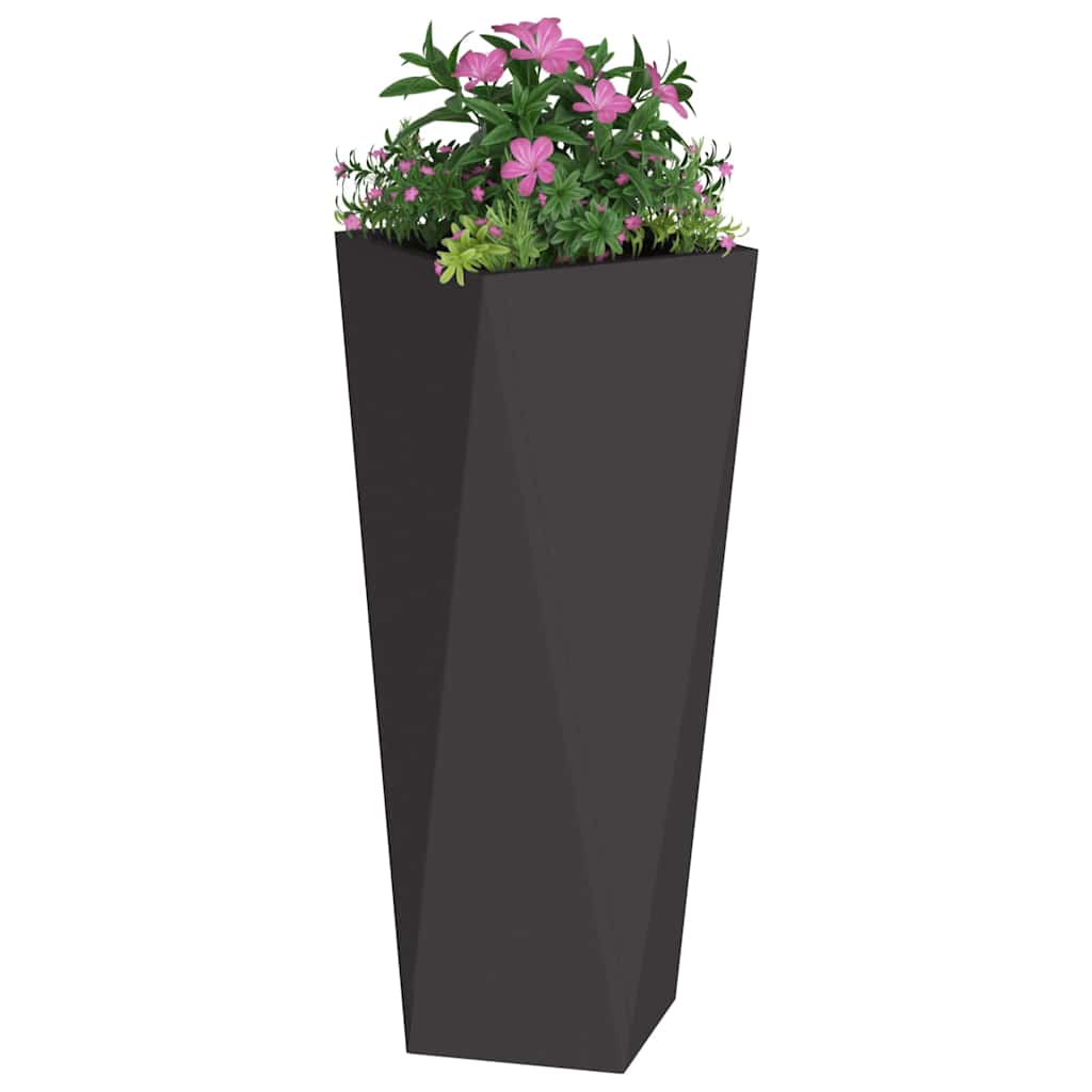 Vidaxl plantenbak 2 pcs zwart 30 x 30 x 75 cm staal