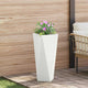 Jardinera vidaxx blanco 30 x 30 x 75 cm acero