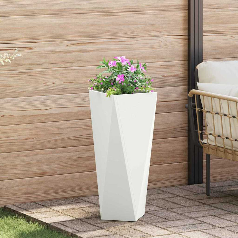 Jardinera vidaxx blanco 30 x 30 x 75 cm acero