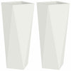 VidaXL macetero 2 piezas blanco 30 x 30 x 75 cm acero