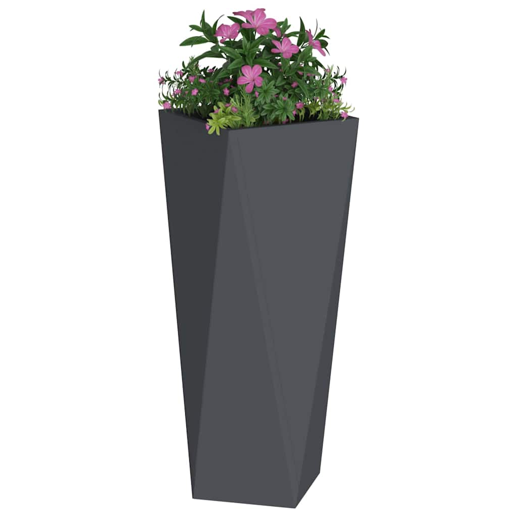 Vidaxl plantenbak 2 pcs antraciet 30 x 30 x 75 cm staal