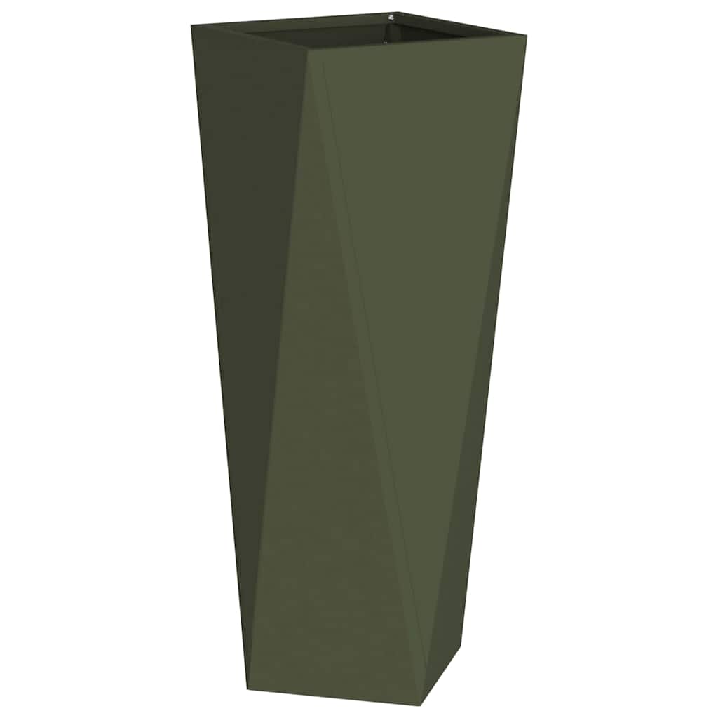 Jardinera vidaxx verde oliva 30 x 30 x 75 cm acero