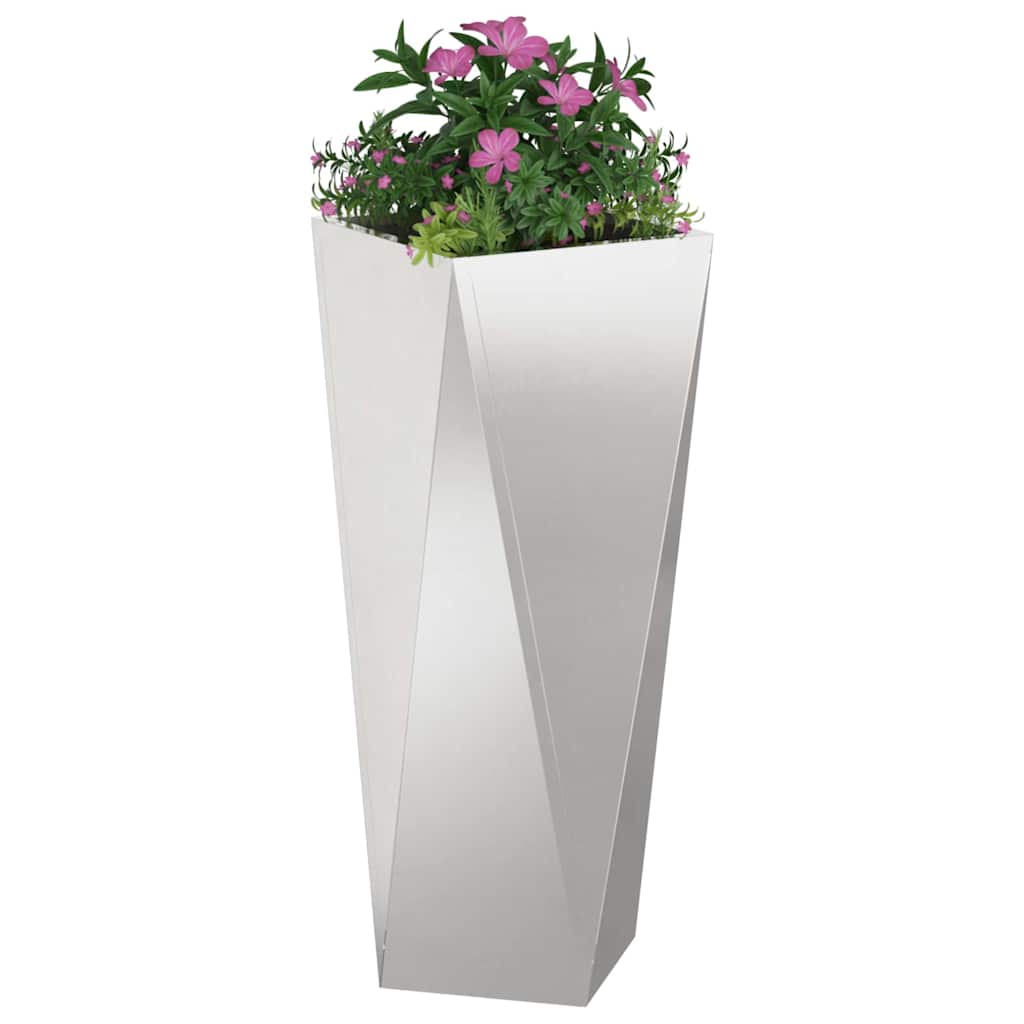 Jardinera vidaxx 2 piezas plata 30 x 30 x 75 cm acero inoxidable