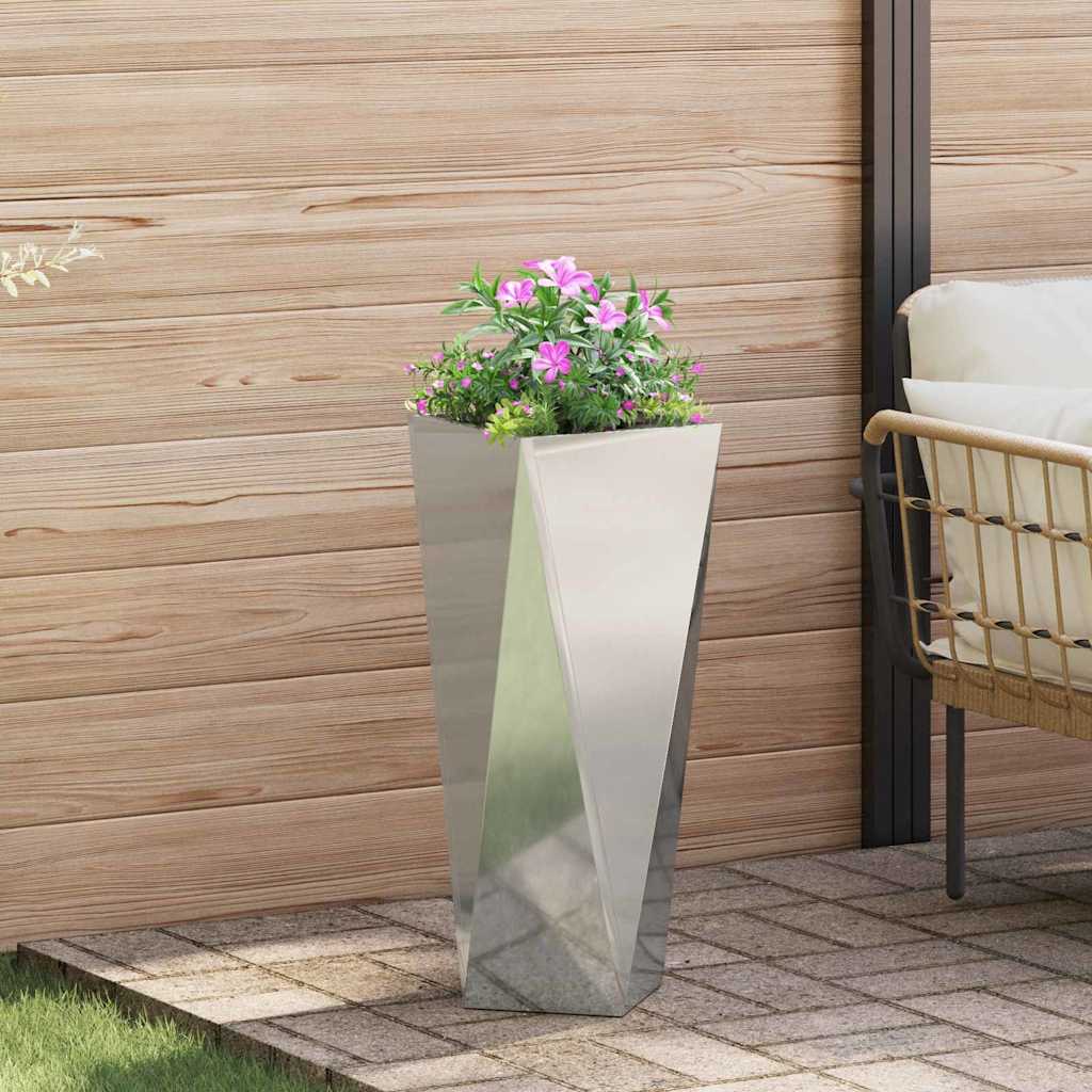 Jardinera vidaxx plateada 30 x 30 x 75 cm acero galvanizado