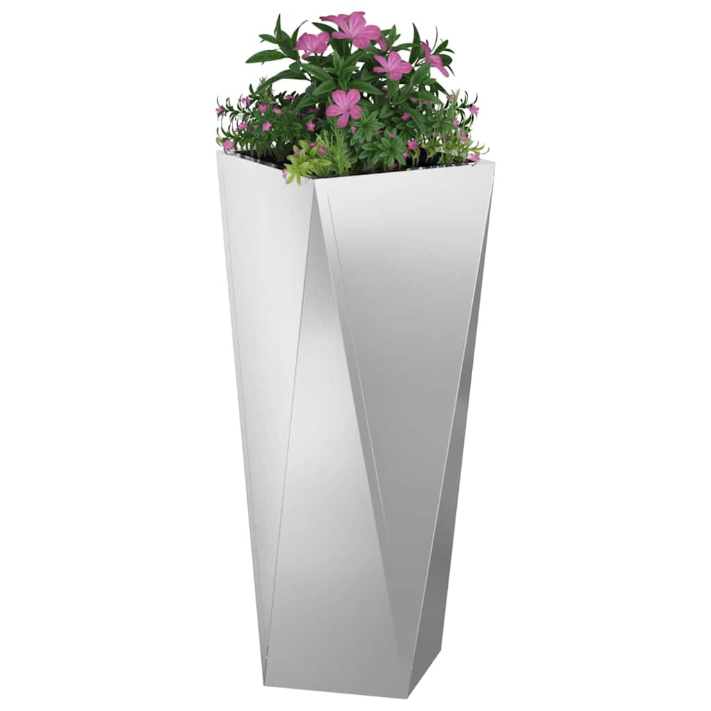 Vidaxl plantenbak 2 pcs zilver 30 x 30 x 75 cm gegalvaniseerd staal