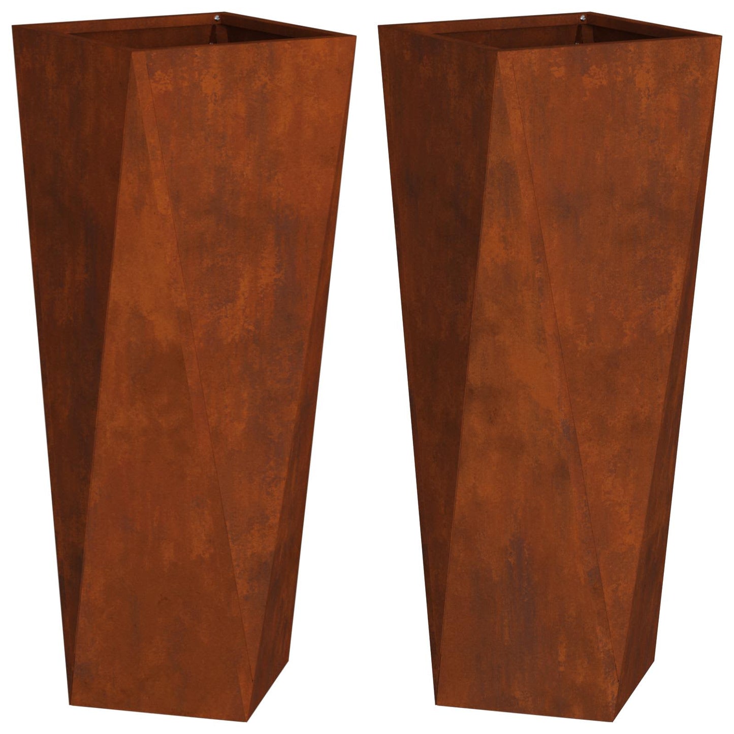 Vidaxl plantenbak 2 pcs roestig 30 x 30 x 75 cm cortenstaal
